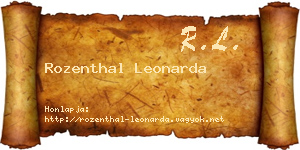 Rozenthal Leonarda névjegykártya